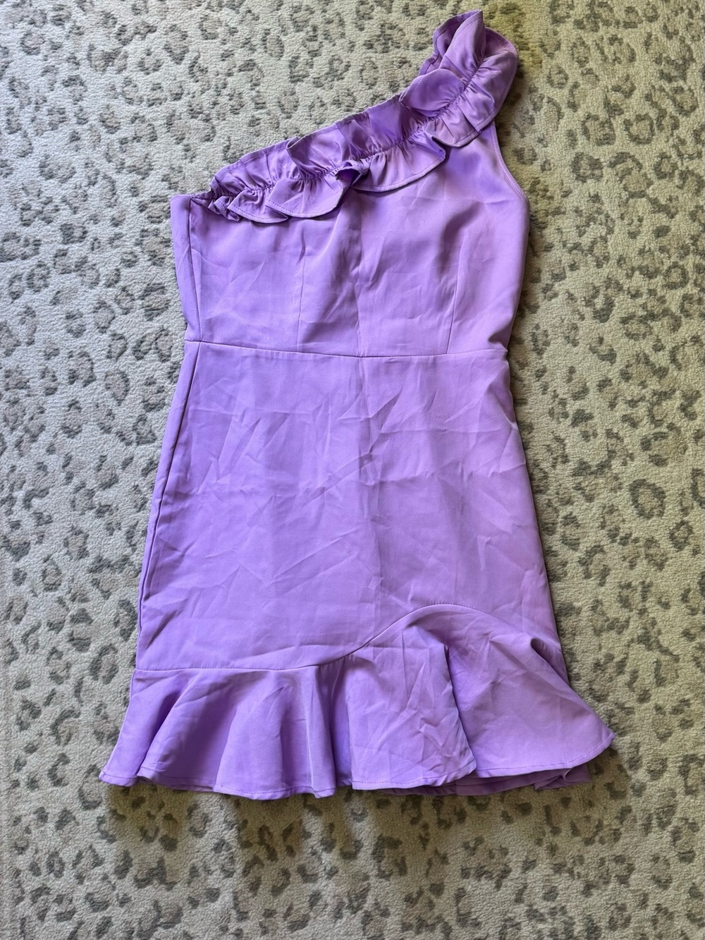 TCEC Lavender One-Shoulder Ruffle Dress